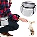 SunGrow Dog Travel Pouch, Training Bag for Treats, Kibbles, Toys & Accessories, Gray, Multiwear and Weather-Proof, 1 Pouch with Adjustable Shoulder Strap and Waist Belt