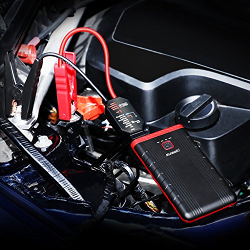Car Battery Jump Starter, SUAOKI U3 400A Peak 8000mAh 12V Auto Battery Booster and Portable Phone Charger with Built-in LED Flashlight for Gasoline Engines up to 2.5L, UL Certified