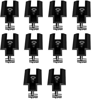 Juego de 10 abrazaderas medias para paneles solares, color negro, 70 mm de longitud, tuerca de ranura M8 (40 mm)