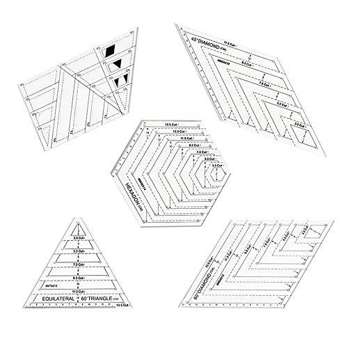 5 Pièces Transparentes Couture Règle Cover