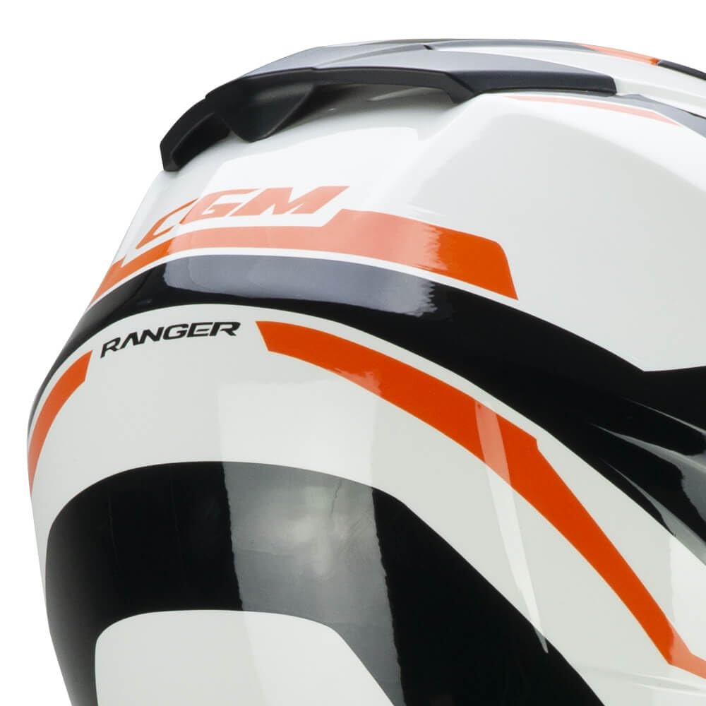 Casco Trail Moto CGM 666 Negro Blanco Naranja HOMOLOGACION 22.06 Talla S