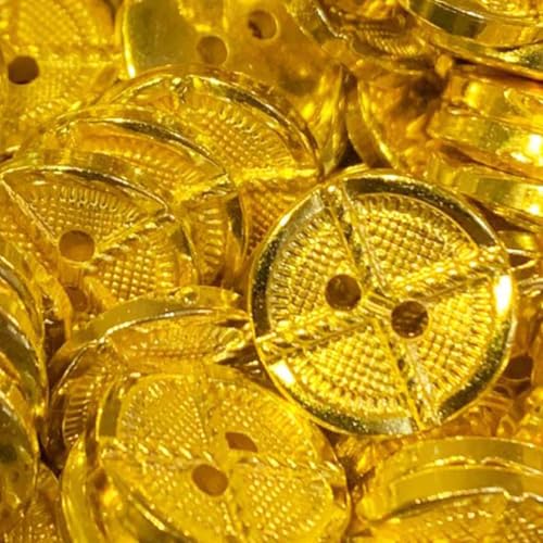 Botão De Costura 18mm ou 21mm 2 Furos - Dourado 50 Unidades (Dourado, 18mm)