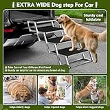 Hundetreppe Für Große Hunde, Extra Breit 4 Stufen Hunderampe Klappbar, Leichte Und rutschfeste Hundetreppe Für Auto, Lastwagen Und SUV, Unterstützung Bis 100 KG