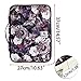 BTSKY New Multi-functional A4 Document Bags Portfolio Organizer-Waterproof Travel Pouch Zippered Case for Ipads, Notebooks, Pens, Documents (Beige Flower)