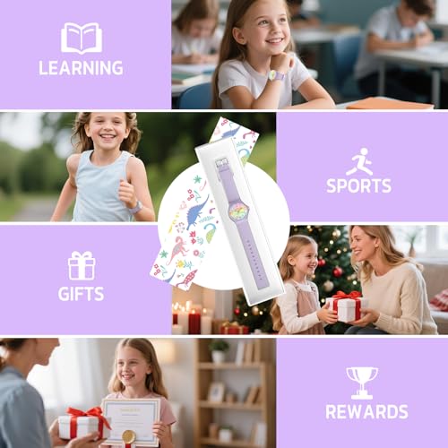 Image of Edillas Kids Teens Watch Analog Girls Boys, Waterproof Stylish Watch for Children,Students with Soft Silicone Strap for Kids Teens 4-16 Years Old
