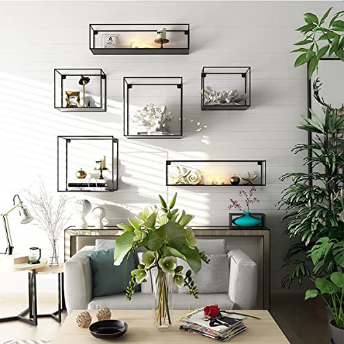 Dfgadf Rectangle Floating Shelves Wall Mounted Set Of 3, Hanging Storage Shelf For Bathroom, Living Room, Bedroom, Office (Color : Black) #TOP2