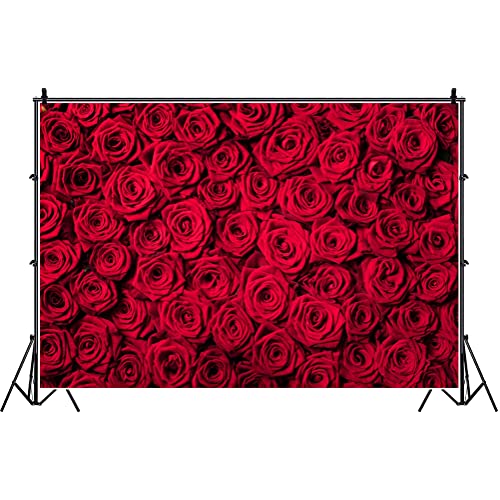 Fondo decorativo de rosas rojo 10x6.5ft para fotografía miniatura 3
