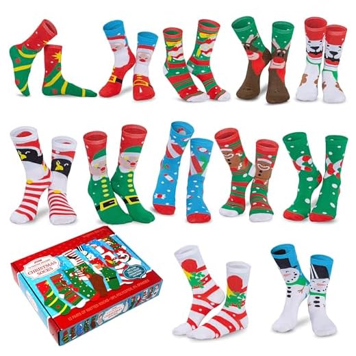 JOYIN 12 Pairs Warm Fuzzy Christmas Socks Set for Christmas, Holiday or Birthday Gift