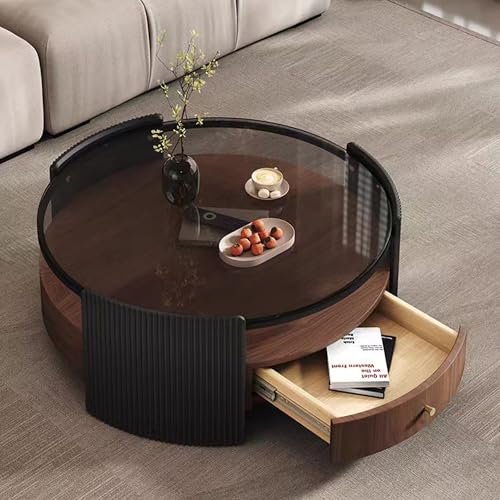 Image of The Attic Aloha Coffee Table Set, Glass Coffee Table, Wooden Centre Table