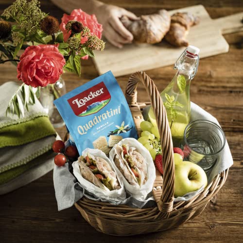 Loacker Quadratini Bite-Size Wafer Cookies Variety Pack - Wafer Cookie Snacks - Non Gmo No Artificial Flavorings, Colors - 8.82Oz Large Bags - 5 Pack #TOP2