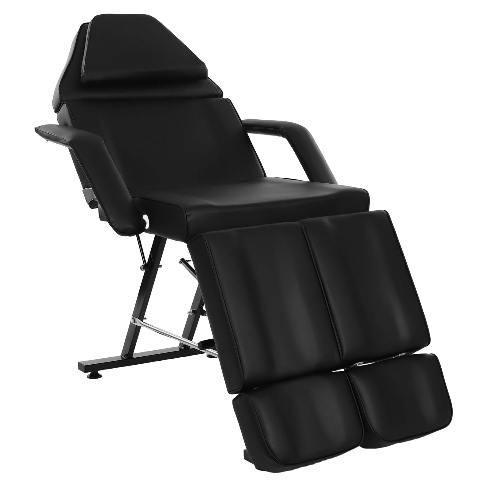 UIdili Salon Massage Tattoo Chair Beautician Bed, Professional Split Leg Foot Massage Beauty Chair, Multi-Functional 3-Section Client Facial Care Bed, Adjustable Beauty SPA Beauty Equipment, Black