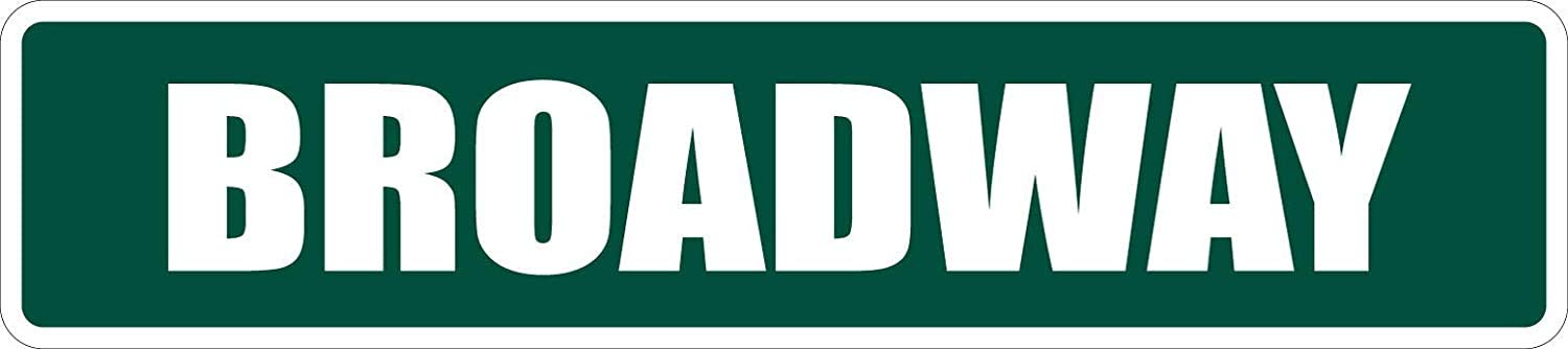 TNND Broadway Metal Novelty Street Sign For Outdoor Indoor Use Yard Fence Street Sign 4x16 inches