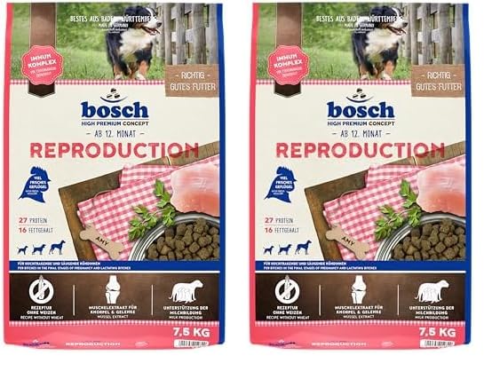Bosch HPC Reproduction | Hundetrockenfutter für hochtragende und säugende Hündinnen | 1 x 7.5 kg (Packung mit 2)