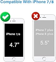Vista 2 de Mitywah Funda impermeable compatible con iPhone 7 / iPhone 8, resistente y duradera, carcasa protectora de cuerpo completo, protección de pantalla