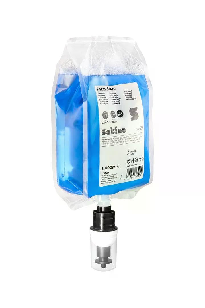Schaumseife 6 x 1.000 ml für Spender SF1 - dermatologisch getestet – pH-neutral – frei von Allergenen, Polymeren, Parabenen, Mikroplastik & 100% vegan – Schaumseife mit leichtem angenehmem Duft