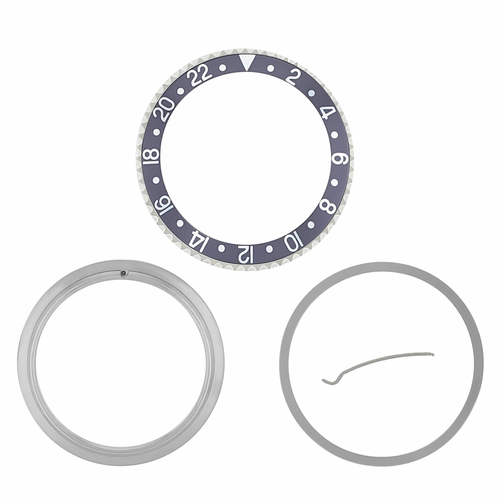 Ewatchparts Retaining Ring Bezel & Insert Compatible With Rolex GMT I II 16700 16710 16718 16760 Gray