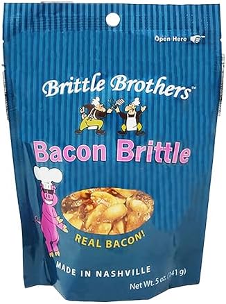 Brittle Brothers Bacon Peanut Brittle - 5 oz Gift Bag - Gourmet Candy