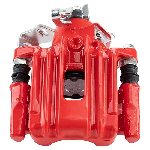 Image of TRQ Rear Right Brake Caliper w /Bracket Performance Red Passenger Side