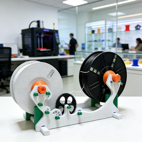 Ostreemaner 3D Printer Filament Winder, Industrial Filament Respooler, Threaded Shaft Design, Forward/Reverse Switching, Rotation Speed 60-159 RPM, 1kg Capacity, Even Winding