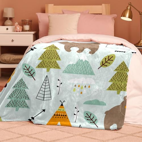 Couverture polaire ours fox tree douce couverture plaid chaude pour lit 150x200 - 8
