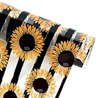 🌻ROLL : 12" x 54"(32 x 135 cm) Roll, Approximately 0.4 mm thick (roughly 16 gauge). 🌻STYLISH : Transparent sunflowers and bees printed tpu vinyl roll, multi patterns for your choice. 🌻USE : This material is mostly used for bows, embroidery, phone cas...