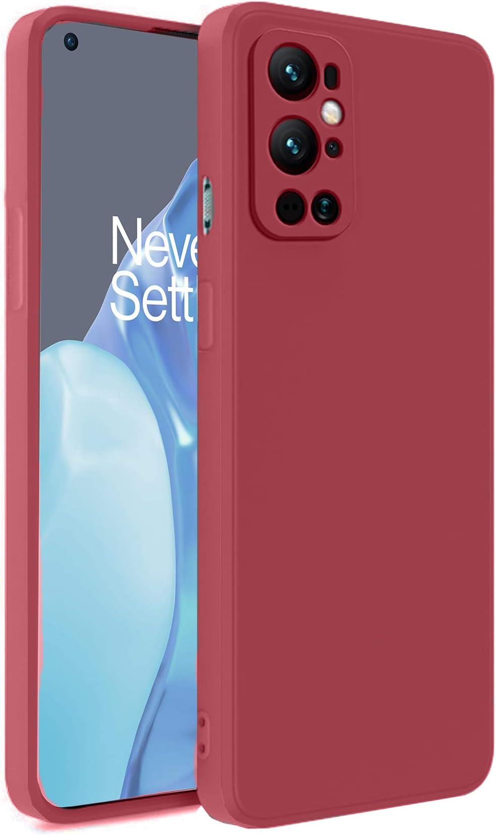 Winble Camera Protection Soft Silicone, TPU Protective Back Cover Case for OnePlus 9 Pro/One Plus 9 Pro (Red)