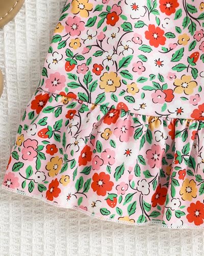 Image of Weebaby Baby Clothes Girl Toddler Summer Outfits Infant Casual Sleeveless Halter Ruffle Tank Cute Short Set Baby Clothing