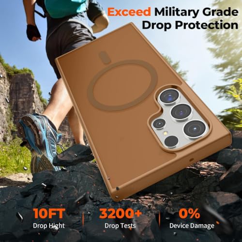 Image of AIBEX Back Cover for Samsung Galaxy S24 Ultra| Slim Case with Wireless Charging Support | Anti-Scratch, Shockproof, Anti-Fingerprint & Lightweight Military-Grade Protective Cover - Brown