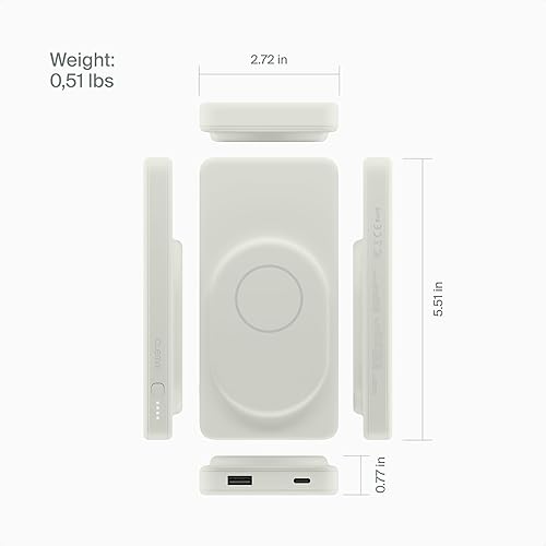 Miniatura 8 de Clemm Cargador inalámbrico portátil de 10 K mAh de doble puerto (USB-A, USB-C) cargador de batería de carga rápida para iPhone 161514, Samsung