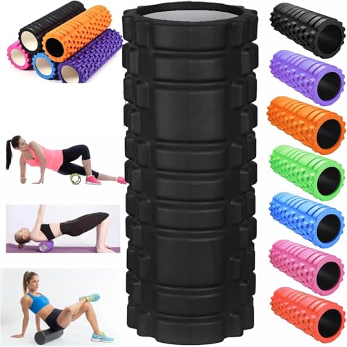 Foam Roller Deep Tissue Massage Trigger Point Muscles Therapy Physio Yoga Roll Muscle Massager Back Exercise Home Gym Fitness Legs, Calf, Pilates, Runners (Black) - Image 3
