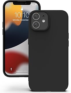 YATWIN Silicone Back Case for iPhone 12/12 Pro, Soft-Touch Phone Back Cover for Apple iPhone 12/12 Pro - Black