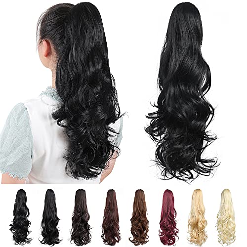Ponytail Hair Extension,HSPJHTM Black Hair Extensions Ponytail Extension Claw for Women Curly Hair Piece 22