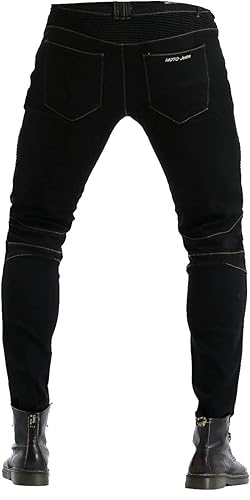 Miniatura 5 de Pantalones de motociclismo impermeables para hombre, con 4 rodilleras y rodilleras, Negro, 3XL
