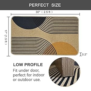 Boho door mat indoor entrance welcome outdoor doormats mud room entry rug non slip rubber mat low profile dirt trapper bohemia sun 17×30 inch  urban country home decor