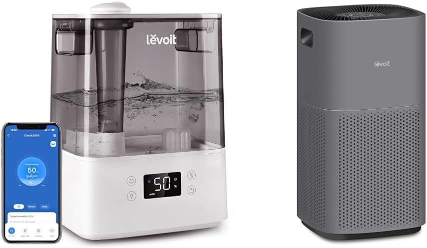 LEVOIT Humidifiers for Bedroom Large Room Home, (6L) & Air Purifiers for Home Large Room, Covers Up to 3175 Sq. Ft, Smart WiFi and PM2.5 Monitor