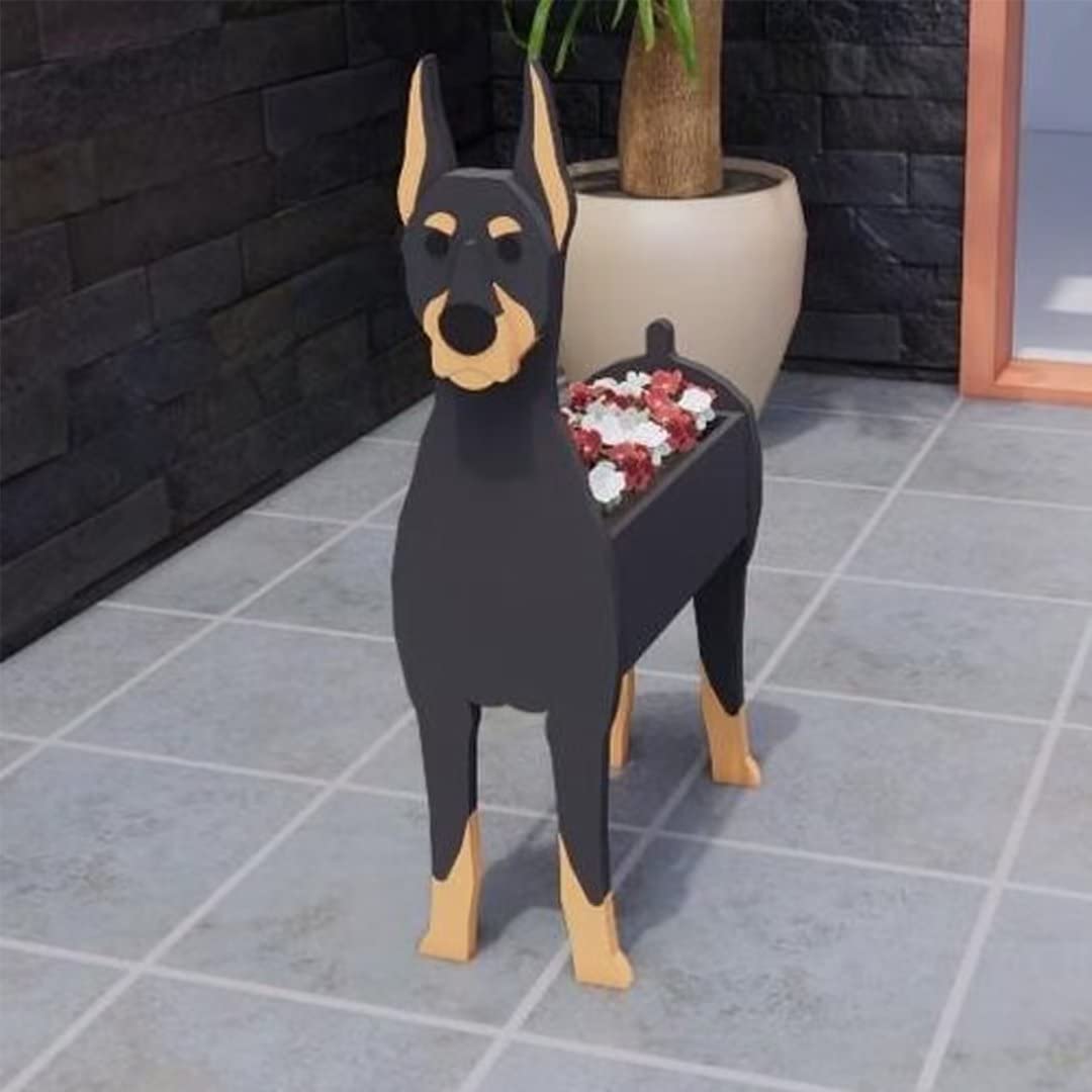 EIMOPE Gifts Dog Flower Pot Planter, PVC Animal Shaped Cartoon Planter Cute Dog Plant Pots Outdoor Indoor Garden Planters For Succulent, Cute Rectangular Plant Flower Pots Decor — image 1