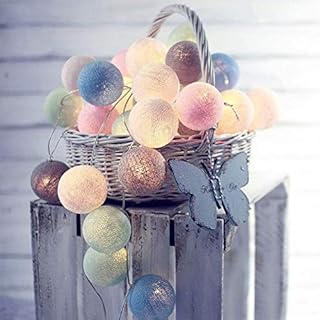 Fairy Lights LED String Lights Battery Indoor - 3.3M 20 Pcs Cotton Ball String Lights White Xmas Fairy Lights Starry Wall Light Wedding Party Home Christmas Decoration