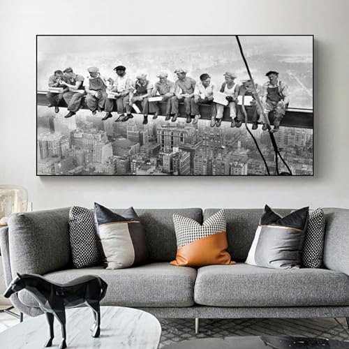 Dipinto su tela in bianco e nero Edifici della