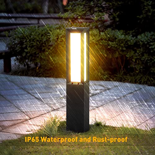 Linkmoon Solar Landscape Path Light, Stainless Steel 3W 350LM Luxury LED Lighting, 32 Inches Modern Outdoor Bollard Lighting for Lawn, Patio, Courtyard and Driveway Decoration by Linkmoon - Image 2