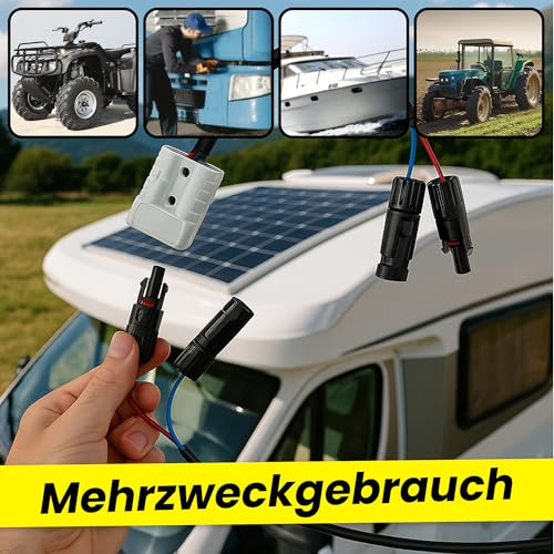 Offgridtec 20 cm Adapterkabel, Mini-Anderson-auf-Solaranschluss, kompatibel mit FSP faltbaren Solarmodulen & Solarkoffern, 50A Anderson-Stecker auf MC4-Anschluss, Polaritätssicher, Plug & Play
