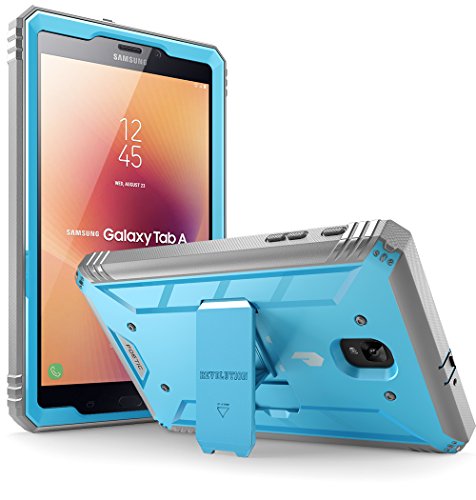 Galaxy Tab A 8.0 (2017) Case, Poetic Revolution Heavy Duty Protection Built-in-Screen Protector Kickstand for Samsung Tab A2 S/SM-T385/T380/Galaxy Tab A 8.0 2017 [NOT FIT 2015/2018 Version] Blue