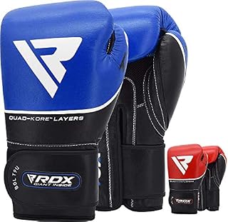 RDX Boxing Gloves for Training Muay Thai - Genuine Cowhide Leather Infused Gel