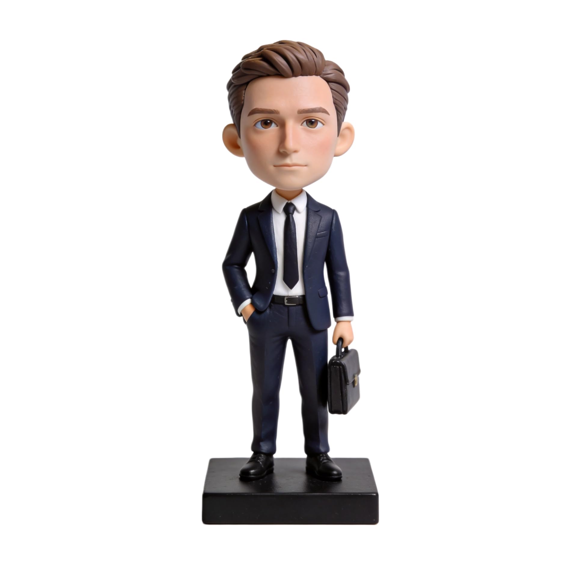 Figura 3D personalizada de hombre de negocios Bobblehead de foto bobbleheads hecha a mano de arcilla polivinílica de cuerpo completo, decoración de escritorio, regalo de jubilación de