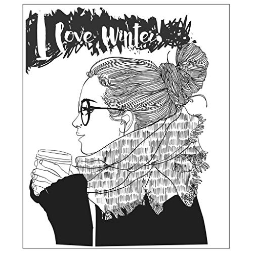 houyifeiqinhu Winter Girl DIY Silicone Clear Stamp Cling Seal Scrapbook Embossing Album Craft DIY Transparent