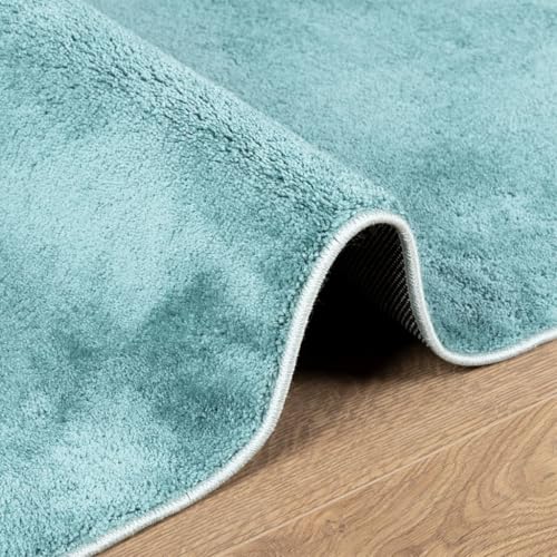 Tapis à poils courts vert de grand salon 200x280 en polyester - 7