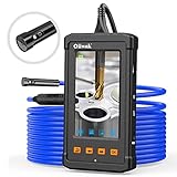 Oiiwak Dual Lens Borescopes Inspection Plumbing Camera Industrial Endoscope Snake Pipe Camera with 4.3'' Screen 1080P HD Waterproof Sewer Wall Camera with Light, Bore Scope32GB Card(5m)
