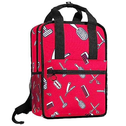 Sac à dos pour garçons rouge multicolore : protégez vos outils de barbier en déplacement