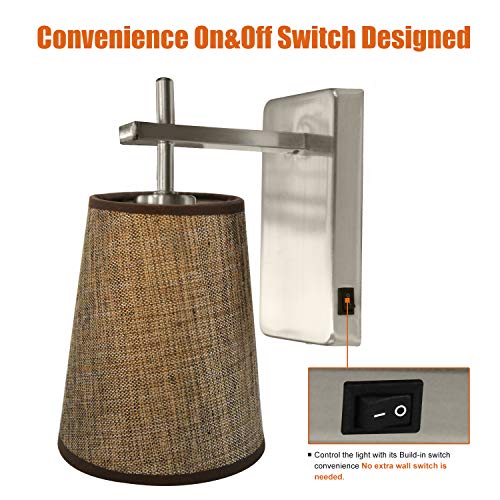 Facon Led Rv Round Fabric Light Fixture With Flared Wall Sconce(1 X Ba15D Bulb Includded), Wall Mount Led Decor Lamp With Switch, 12Volts Dc Interior Light For Rv Motorhome Camper Trailer #TOP6