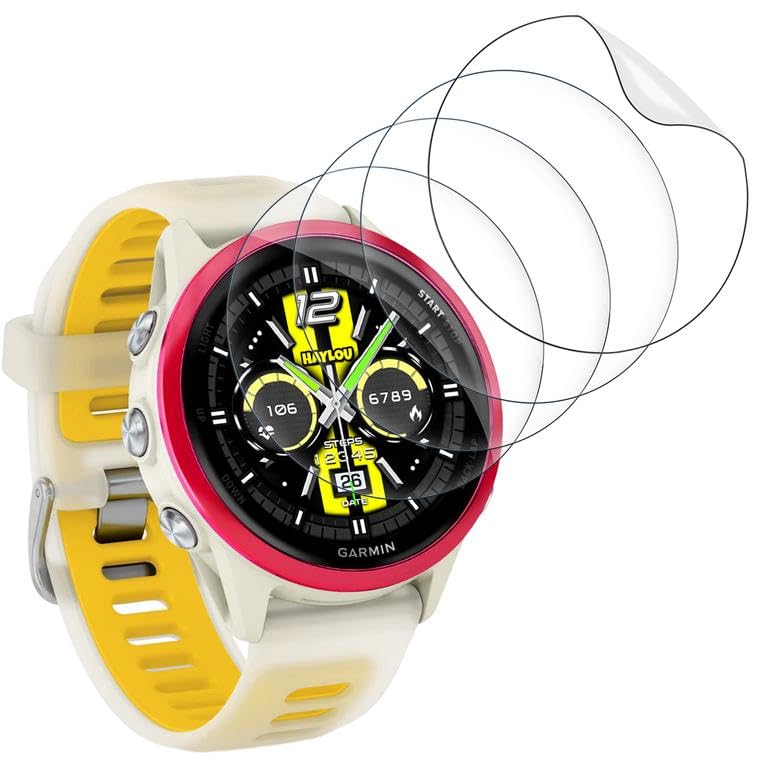 Pack of 4 Screen Protectors for Garmin Forerunner 570 42 mm Protective Film for Garmin Forerunner 570 Protection, Screen Protector for Garmin 570 Film [Flexible TPU HD Anti-Dust Screen