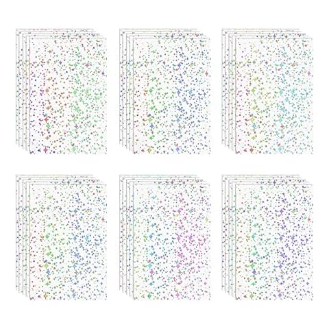 30 Sheets Transparent Holographic Overlay Lamination Glitter Vinyl Sticker Paper A4 Size Self Adhesive Permanent Vinyl Sheets Cover